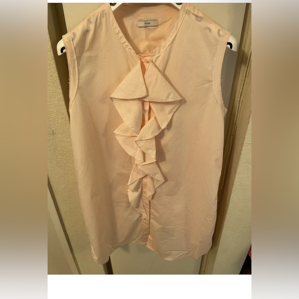 tome pink sleeveless top open back sz 4